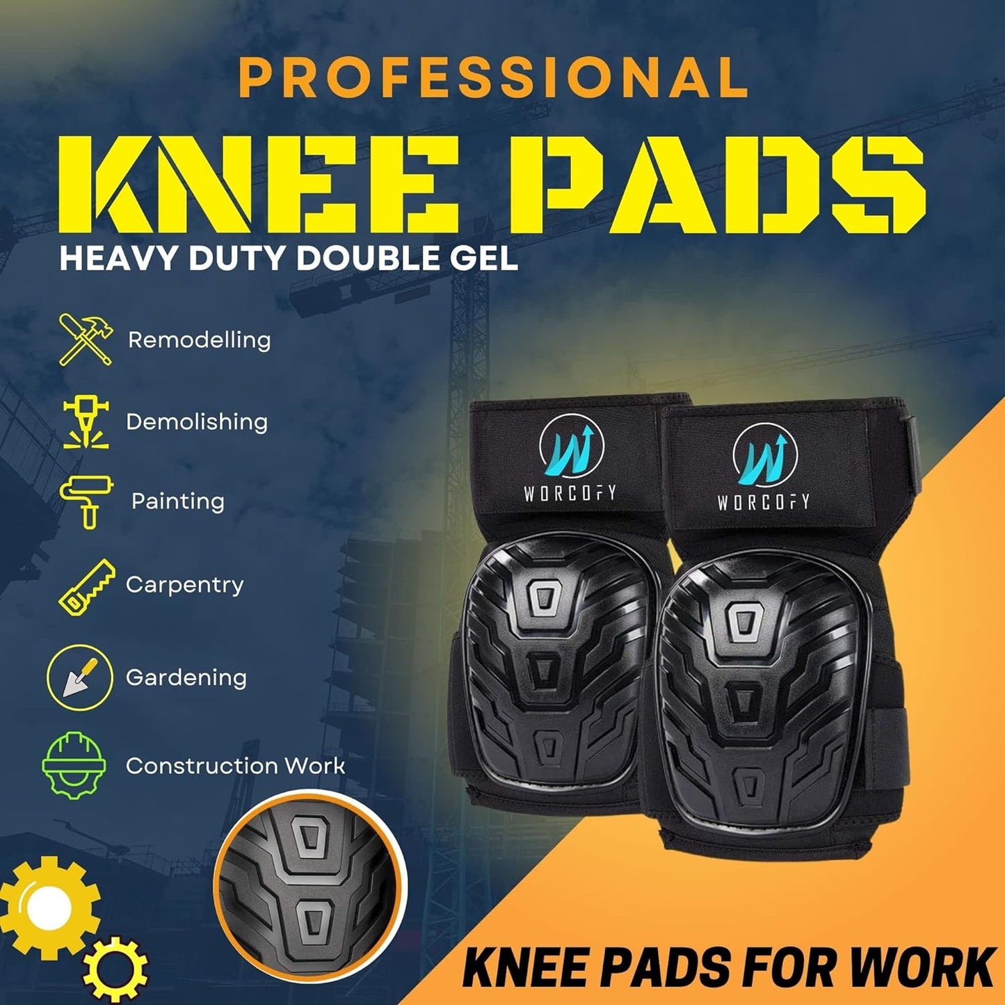 WORCOFY Professional Knee Pads Work